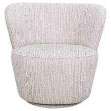 Ivory Alera Upholstered Swivel Wingback Chair